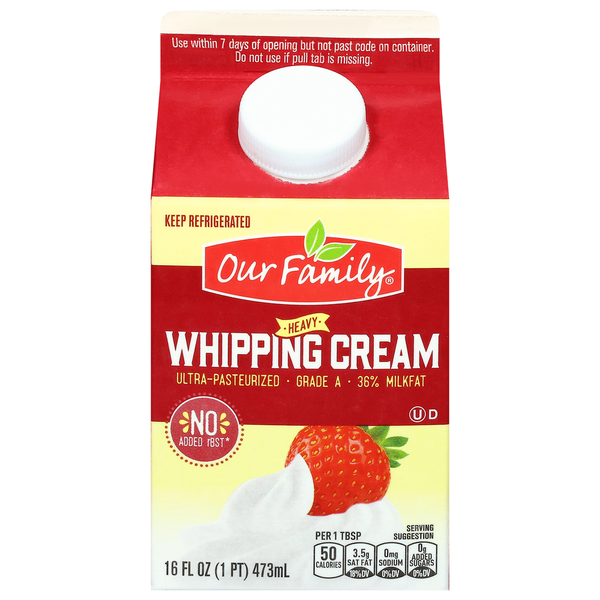 Our Family Heavy Whipping Cream Same-Day Delivery | Tom's Food Center