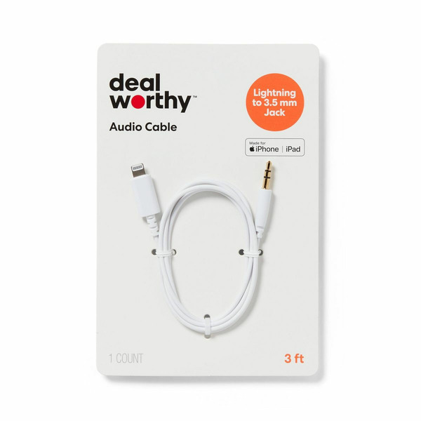Dealworthy Lightning to Aux Cable - White