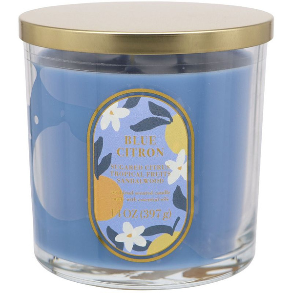 Sonoma Goods For Life Blue Citron Candle Jar - White