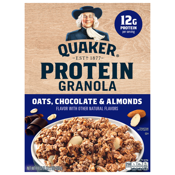 Quaker Protein Oats, Chocolate & Almonds Granola