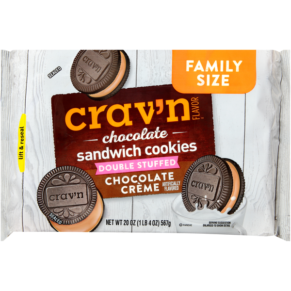 Crav'n Flavor Chocolate Creme Double Stuffed Chocolate Sandwich