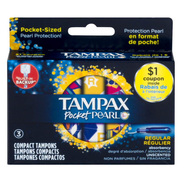 Tampax Pocket Pearl Tampons Regular (3 ct) from Walmart Instacart