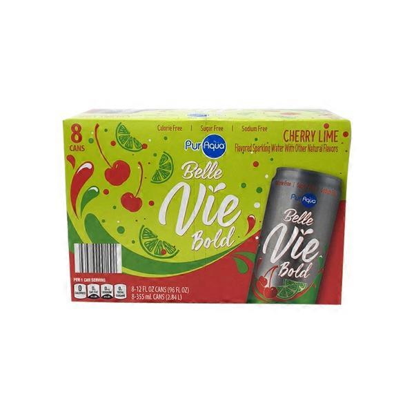 PurAqua Cherry Lime Flavored Belle Vie Bold Sparkling Water (12 fl oz