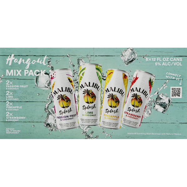 Malibu Malt Beverage, Sparkling, Mix Pack Same-Day Delivery | El Super