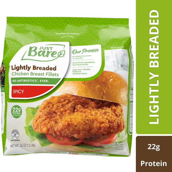 Just Bare Fully Cooked Lightly Breaded Chicken Breast Spicy Fillets