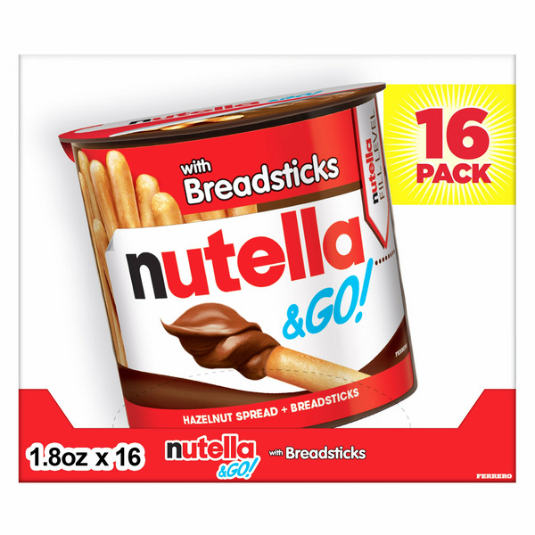 Nutella & GO! Hazelnut and Cocoa Spread With Breadsticks, 1.8 oz, 16 Pack