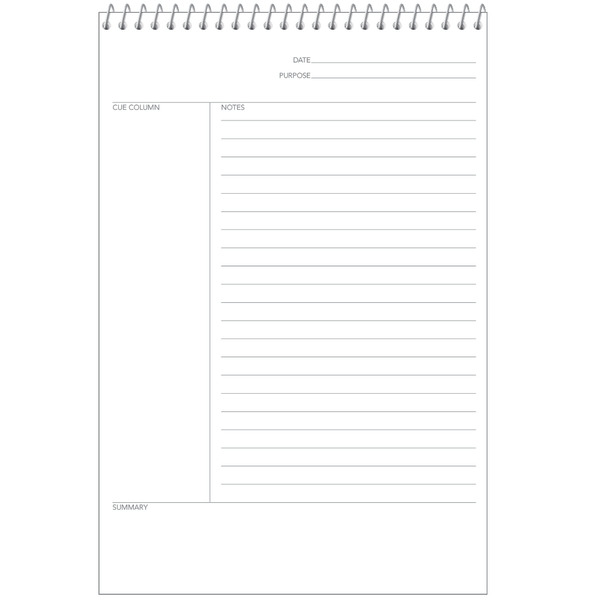 TOPS Products FocusNotes 90221 8-1/2" x 11-3/4" Black Cornell Ruled Writing Tablet