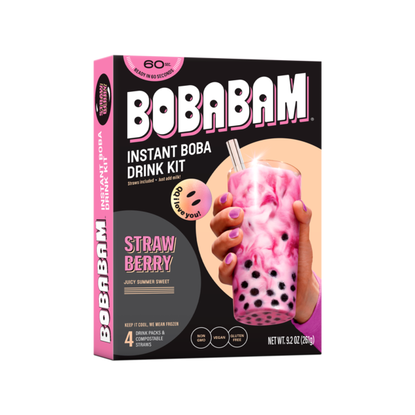 Pocas Bubble Tea Kit, Variety 6-Pack Party Set – Strawberry, Taro, And Brown Sugar With Tapioca Pearls, Milk Powder, Cups, Paper Straws, 17.9 Oz - View #3