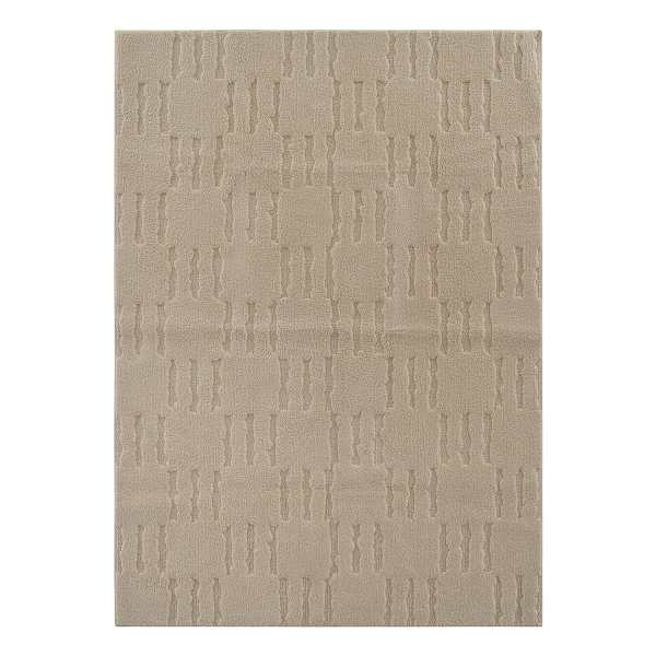 Real Simple (B972) REAL SIMPLE Tan Hi-Low Washable Area Rug, 5x7