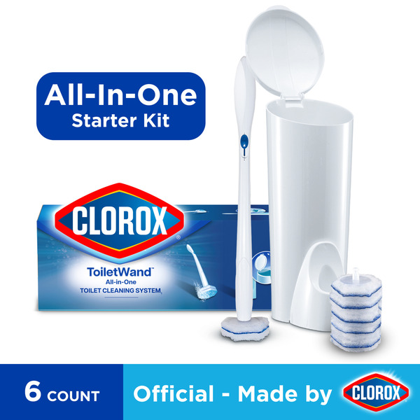 Clorox ToiletWand® Disposable Cleaning System, Storage Caddy and 6