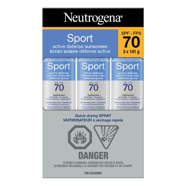 Neutrogena Sport Active Defense SPF 70 Sunscreen Spray