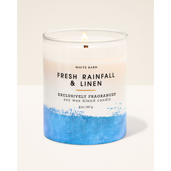 Fresh Rainfall & Linen Single Wick Candle