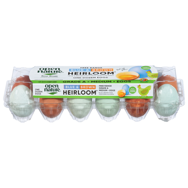 Open Nature Eggs, Heirloom, Blue & Brown, Free Range