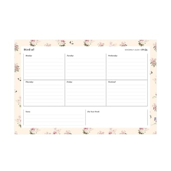 Blue Sky Sincerely Jules 9 x 6 in Weekly & Monthly Perpetual Calendar - Cream