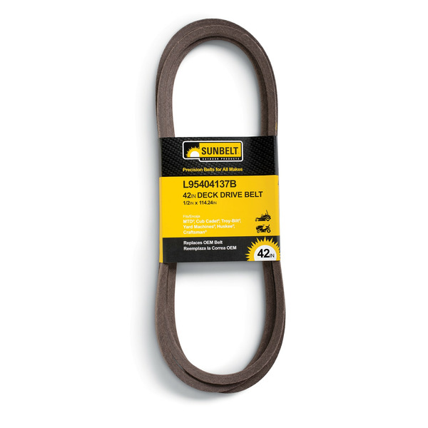 Sunbelt 1/2-in x 114.24-in Deck/Drive Belt, for 42-in Multiple Replaces OEM Part Number 75404047, 75404137, 95404047, 95404137, 75404137A, 75404137B