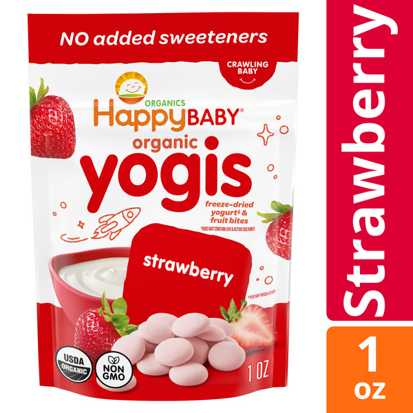 Happy Baby Organics Organic Yogis Strawberry Freeze-Dried Yogurt
