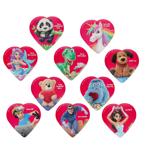 The 99 Valentine Comic Hearts with Chocolate Same-Day Delivery