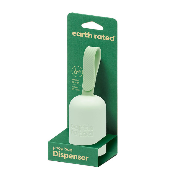 Earth Rated Unscented Dog Poop Bag Holder With Poop Bags