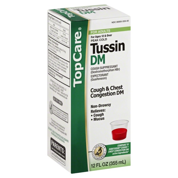 Topcare Health Nondrowsy Tussin Dm Cough & Chest Congestion Cough