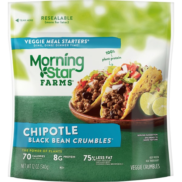 Morning Star Farms Veggie Meal Starters Crumbles Chipotle Black Bean
