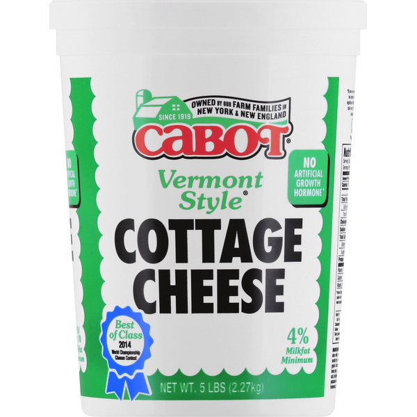 Cabot Cottage Cheese, 4 Milkfat, Vermont Style (5 lb) Instacart