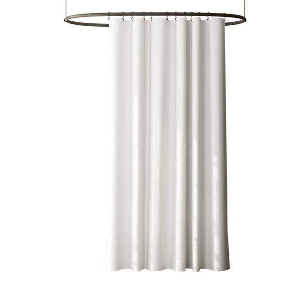 Zenna Home 72 In. L X 70 In. W Solid Waterproof Cotton Fabric Shower Curtain Liner In White