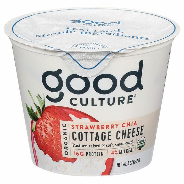 Wegmans good culture Cottage Cheese, Organic, 4 Milkfat, Strawberry Chia SameDay Delivery or