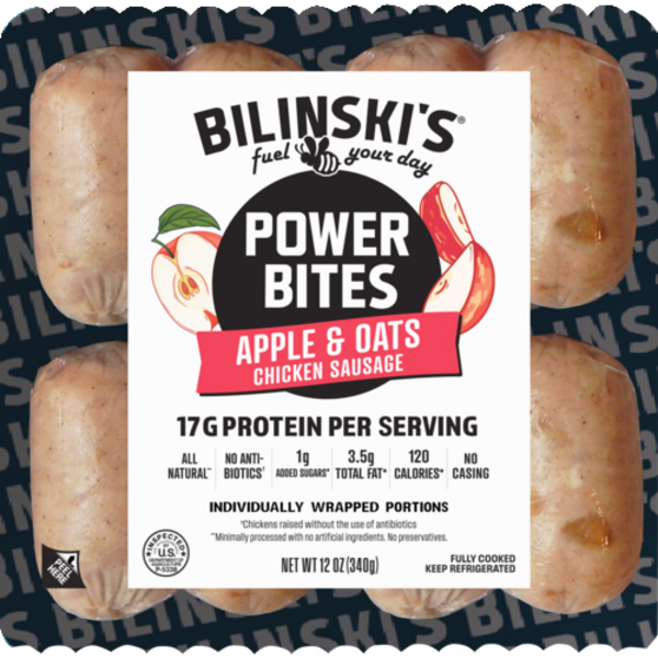 Bilinski's Apple & Oats Power Bites Chicken Sausage