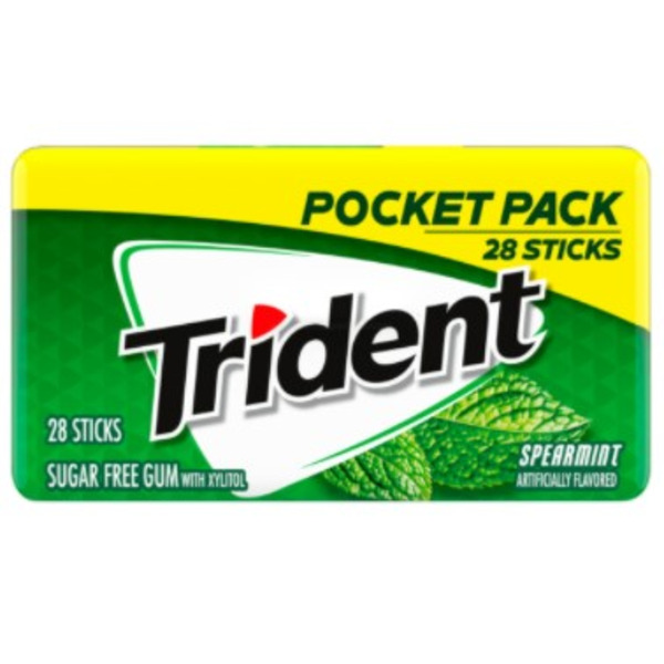 Trident - Spearmint, Sugar Free Gum Pocket Pack, 28  Ct