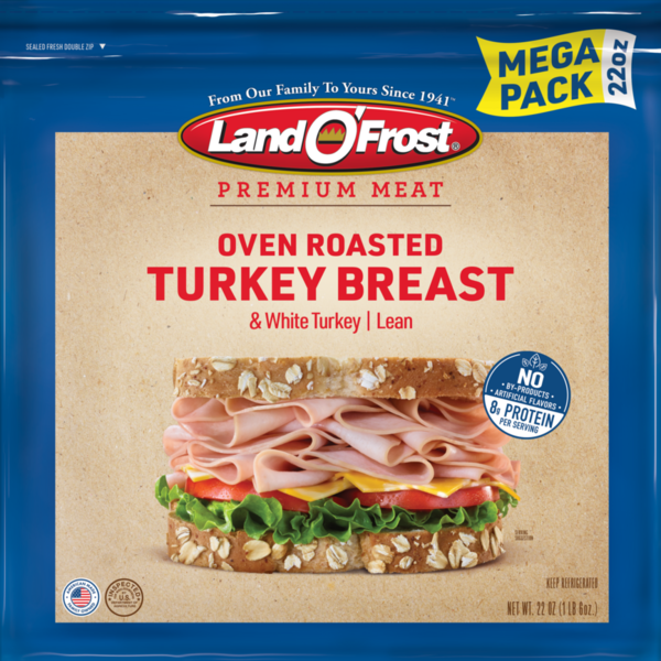 Land O'Frost Oven Roasted Lean Turkey Breast & White Turkey Mega