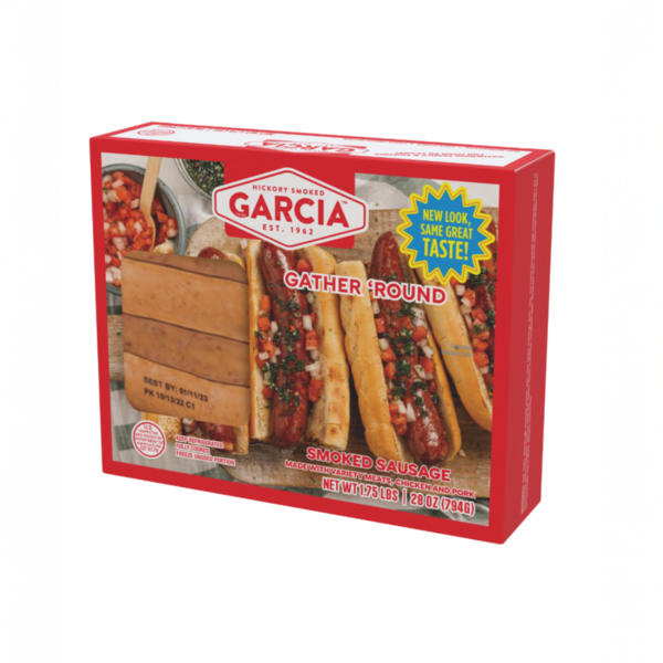 Frozen Garcia Regular Smoked Sausage - 7 inch (Beef + Pork) - 2 lbs