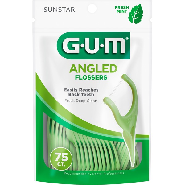 GUM Angled Flossers, Fresh Mint (75 each) Instacart