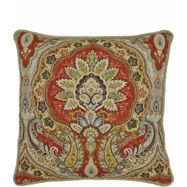 Rose Tree Harrogate Damask  Geometric Reversible Square Pillow