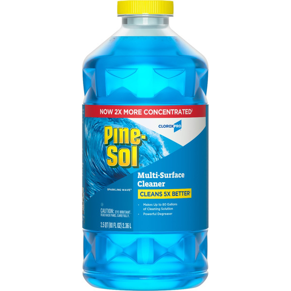 Pine-Sol Multi-Surface Cleaner, CloroxPro, 2x Concentrated Formula, Sparkling Wave, 80 Fl Oz