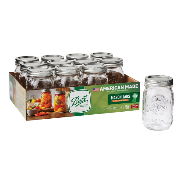 Ball Regular Mouth Pint Mason Jars