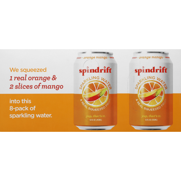 Spindrift Sparkling Water, Orange Mango, 8Pack (12 fl oz) Instacart