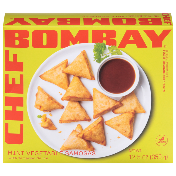 Chef Bombay Samosas, Vegetable, Medium Spice, Mini Same-Day