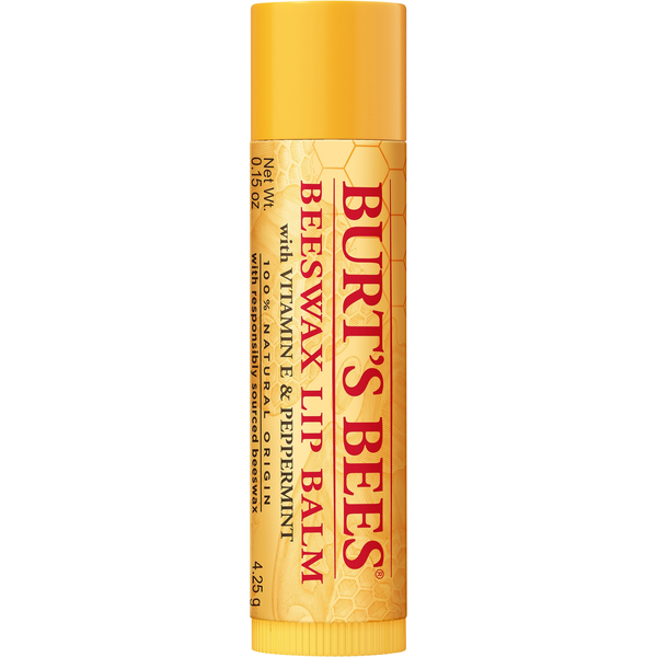Burt's Bees Lip Balm, Beeswax, with Vitamin E & Peppermint - 0.15 oz