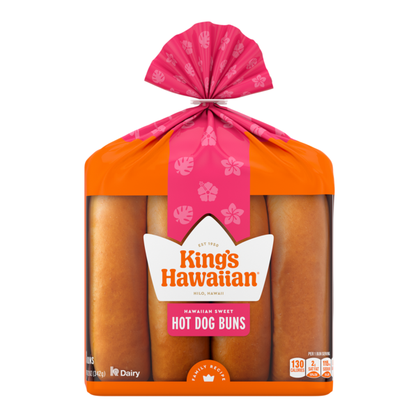 King's Hawaiian Original Hawaiian Sweet Hot Dog Buns Same-Day