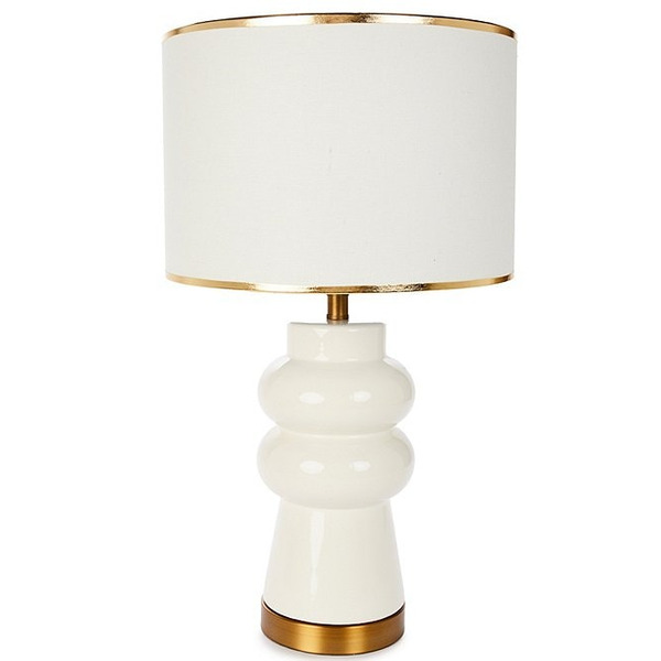 Southern Living Customizable Rechargeable Lamp Collection Large Ceramic Bubble Cordless Table Lamp With Drum Shade