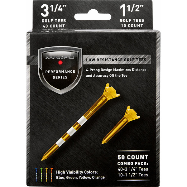 Maxfli Performance Series Low Resistance 3.25β & 1.5β Translucent Golf Tees