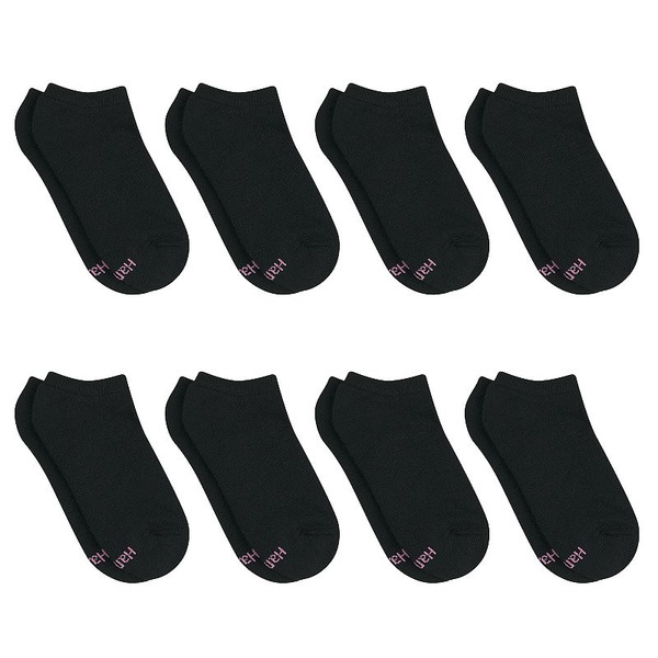 Hanes Women's Hanes Ultimate® Cool Comfort® 8-Pack Cushioned No-Show Socks HWUCN8, Size: 9-11, Black