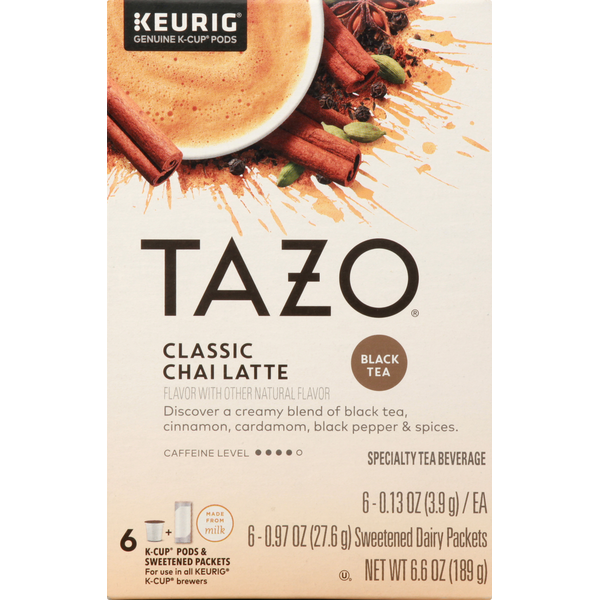 TAZO Tea Black Tea, Classic Chai Latte, K-Cup Pods & Sweetened