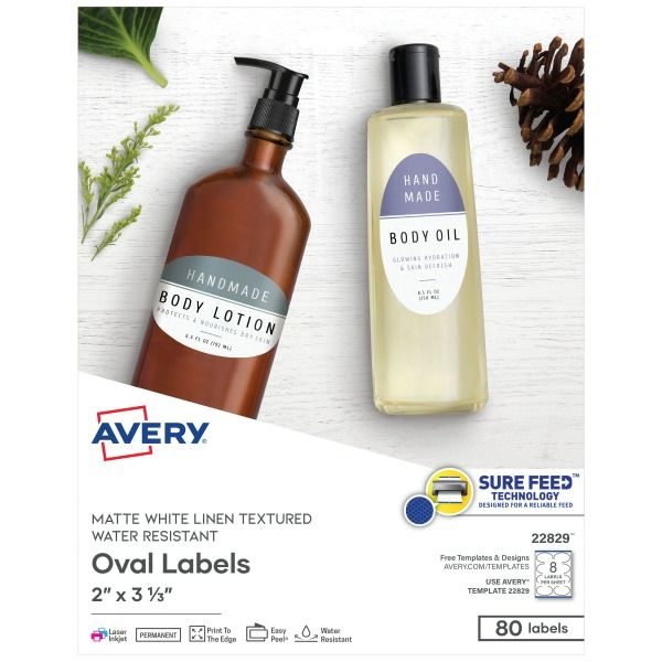 Avery 22830 Glossy Print-To-The-Edge White Round Labels