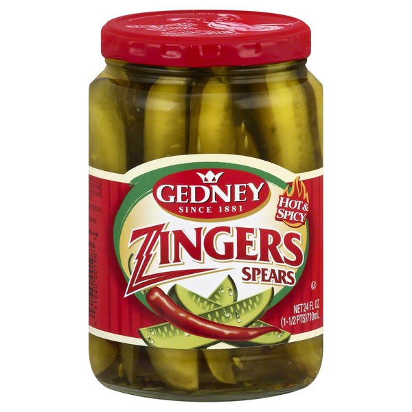 Gedney Pickles, Zingers, Hot & Spicy, Spears (24 oz) Instacart
