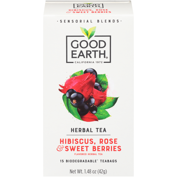Good Earth Hibiscus Rose Sweet Berries Herbal Tea Same-Day