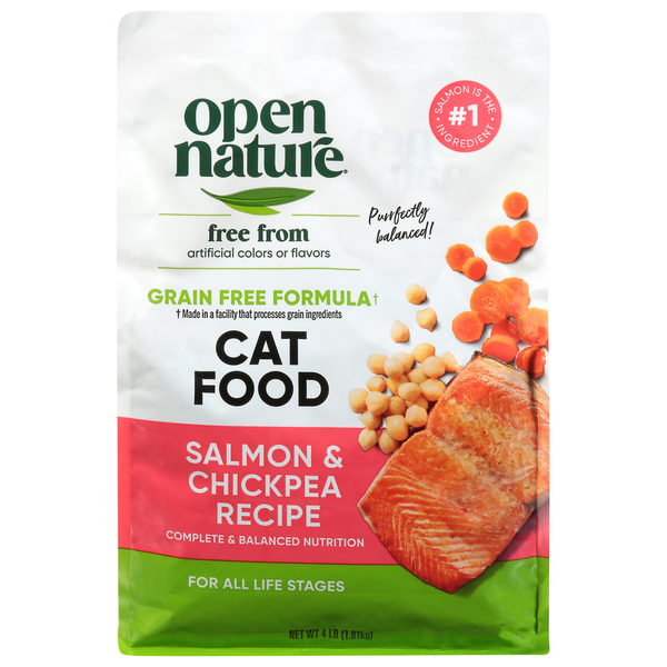 Open Nature Cat Food, Grain Free Formula, Salmon & Chickpea Recipe, Adult