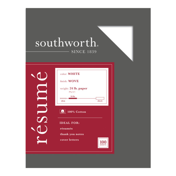 Neenah Paper Southworth White Resume Paper 100 Ct