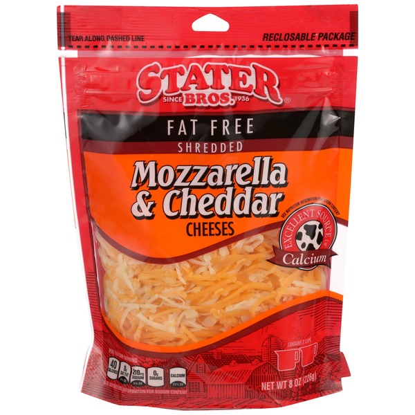 Stater Bros Fancy Shredded Mozzarella Cheddar Fat Free Cheese 8 Oz Instacart