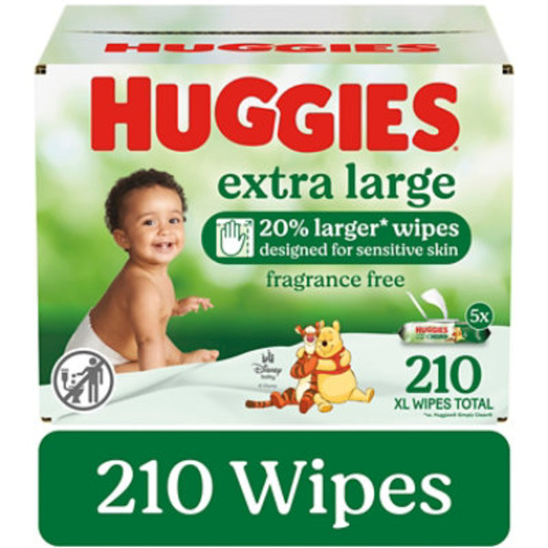 Huggies Fragrance Free Extra Large Wipes